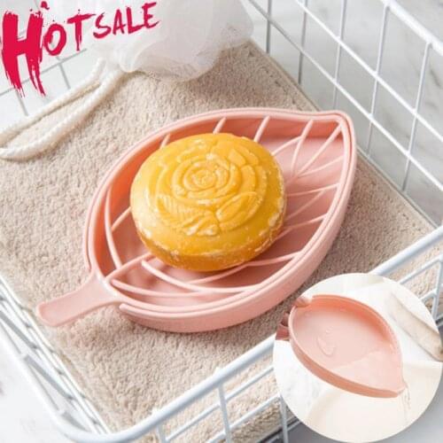 Leaf Shape Soap Holder Creative Bathroom Soap Box Kitchen Dish Storage Non-slip Drain Soap Storage Case Container