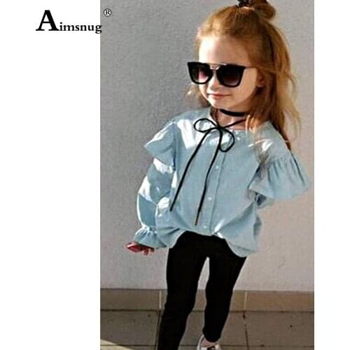 Children Butterfly Sleeve Two Pieces Set Baby Girls Autumn 2021 Single Breasted Tops and Loose Pants 2PCS Outfits Kids Clothing