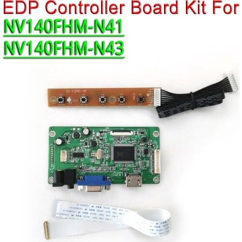 For NV140FHM-N41 NV140FHM-N43 VGA monitor controller drive board laptop LCD screen 1920*1080 14" EDP 30Pins WLED DIY kit