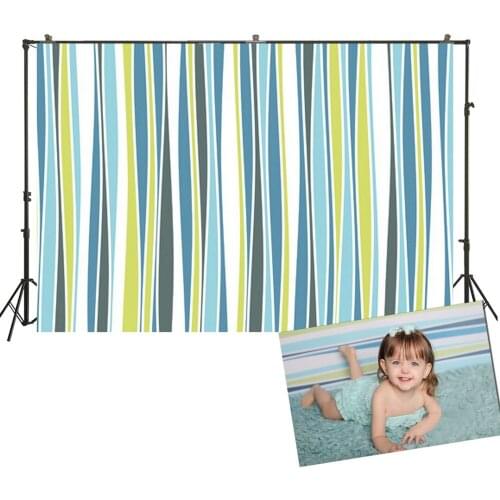 HUAYI Photography Backdrop Blue Stripes Patterns Photo Background Newborns Baby Child Birthday Studio Photoshoot Drops D-6784