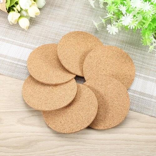 Round Cork Coaster Heat Insulation Non-Slip Tableware Kitchen Cup Mat Household Wine Drink Coffee Tea Cup Pad Table Decoration