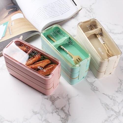Kitchen Gadgets Cocina 900ml Wheat Straw Bento Box Kichen Accessories Fruit Vegetable Food Lunch Box Cuisine Outils Accessoires