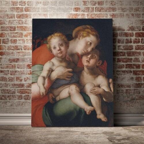 Madonna with Child and the young Saint John Canvas poster Painting wall Art decor Living room Bedroom Decoration Prints