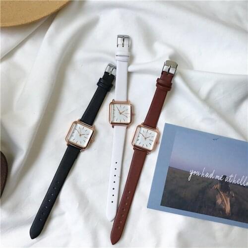 Minimalist Square Women Quartz Watches Qualities Ladies Leather Wristwatches Fashion Brand Simple Female Watch Gifts