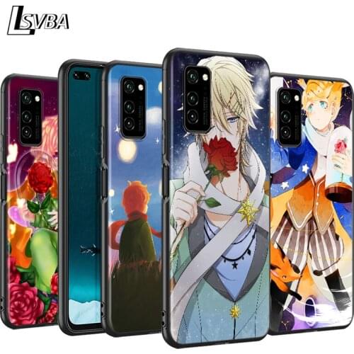 Cartoon Little Prince Fox Black Cover For Huawei P40 P30 P20 P10 P9 P8 Lite E 5G 2017 2019 Pro Plus Phone Case