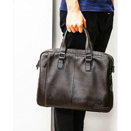 Mens Handbags, Leather Laptop Bag, Horizontal Mens Bags, Business Cowhide Briefcase, Shoulder Messenger Bag, Casual Bags