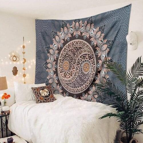 Small Mandala Tapestry Floral Yin Yang Wall Hanging Tapestries Bohemian Wall Decor Tapiz for Bedroom Dorm Living Room Boho Decor