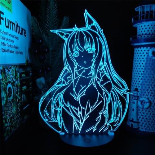 Nekopara Acrylic 3d Lamp Anime Led Night Light Bedroom Table Decor Atmosphere Bedside Night Lamps Kids Gift Colorful Table Lamp