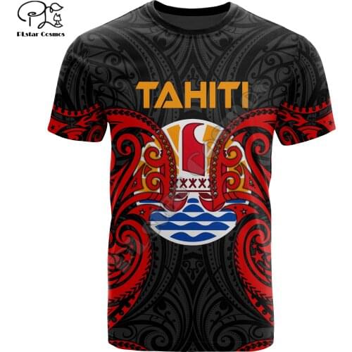 NewFashion French Polynesia Tahiti Country Flag Tribal Culture Retro 3DPrint Men/Women Summer Colorful Short Sleeves T-Shirts B1