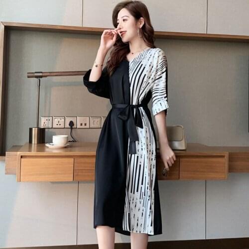 New 19 mm stretch double Joe silk spray stitching fashion trend silk dress 1922