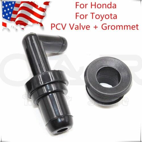 New For Honda / Toyota 90 Degree PCV Valve And Grommet Kit 17130-PM6-003 + 17139-PK1-000 17130-PK1-003 17130PK1003 17130PM6003