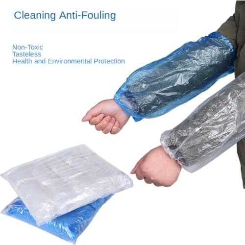 Disposable PE Sleeves Water-and Oil-Repellent Plastic Transparent Kitchen Clean Up Rooms To The Factory Antifouling 100 Pack