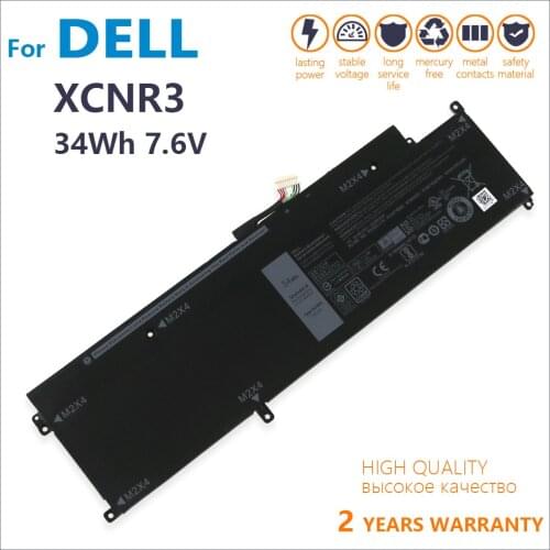 100% Genuine Laptop battery 7.6V 34WH XCNR3 WY7CG Original Laptop Battery For DELL For Latitude 13 7370 13 E7370 New Batteria