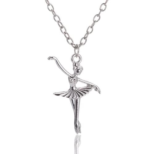 Dancing Ballerina Dancer Ballet Pendant Necklace Charm Surprise Jewelry Gift for Girls Women