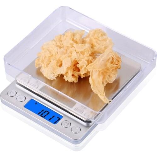 500g x 0.01g Portable Mini Electronic Food Scales Pocket Case Postal Kitchen Jewelry Weight Balanca Digital Scale With 2 Tray