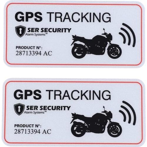 2pcs Warning lable GPS TRACKING Alarm system sticker Anti-Theft sticker reflective vinyl sticker for car motocrclye bike