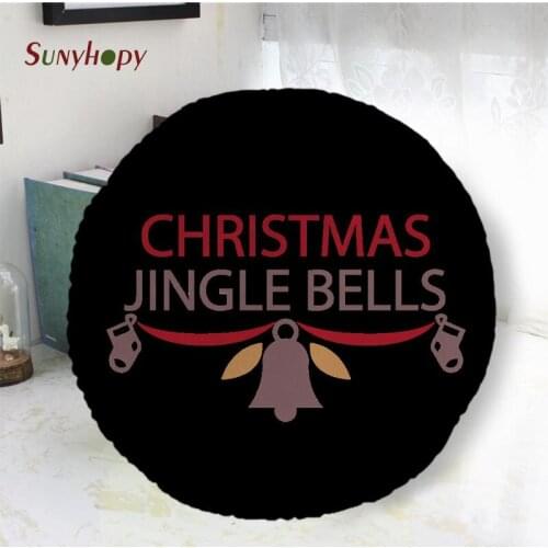 Christmas Round Decorative Cushion Cover Home Decor Peach Skin Pillowcase For Sofa 40cm50cm60cm In Diameter-WJY