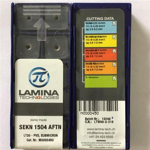 SEKN1504AFTN LT30 100% Original LAMINA carbide insert with the best quality 10pcs/lot free shipping