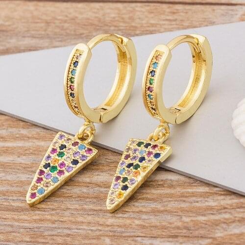 Bohemian Fashion Statement Earrings Drop Dangle Earrings Geometric Rainbow Crystal Earrings Modern Female Jewelry For Women Girl