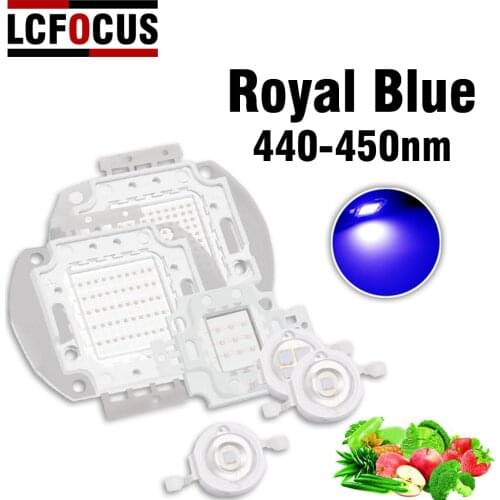 Blue 440nm growth light 1W 3W 5W 10W 20W 30W 50W100W300W500W LED COB chip light beads for DIY 10 30 50 100 300 watt growth light