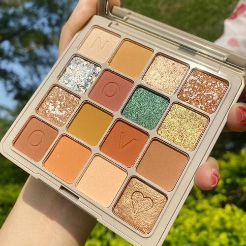 Novo 16 Color New Sunrise Eye Shadow Palette Glitter Matte Pigment Eyeshadow Loose Powder Luxury Quality Eyeshadow For Women