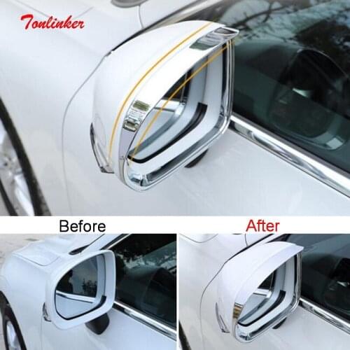 Tonlinker Exterior Reversing Mirrors Cover case Sticker for VOLVO XC60 T4 T5 2018-20 Car styling 2 PCS ABS Chrome Cover Stickers