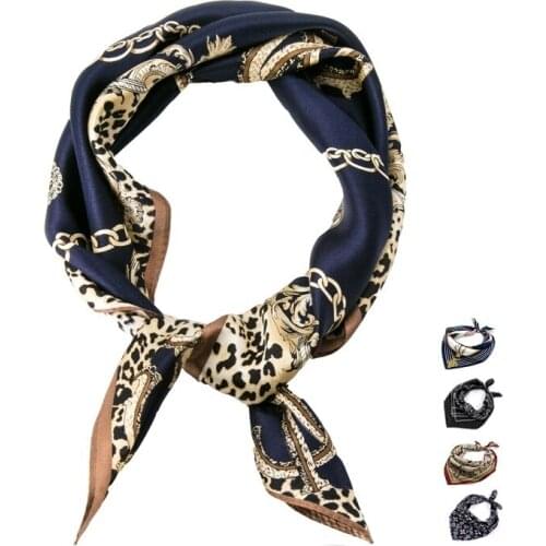Top Quality Square Silk Scarf For Men Fashion Luxury Print Neck Scarfs Band Foulard Hand Kerchief Female Bandana Shawl