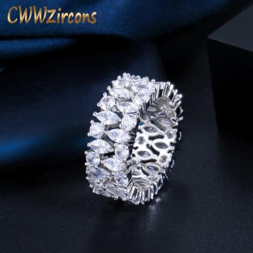 CWWZircons Gorgeous Cubic Zircon Round Women Engagement Party Wedding Promise Rings Fashion CZ Jewelry Anniversary Gift R176