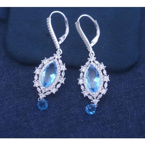 SLJELY Fashion Pure 925 Sterling Silver Multicolor Mariqueza Zircon Drop Earrings Ko Design Women Luxury Brand Party Jewelry