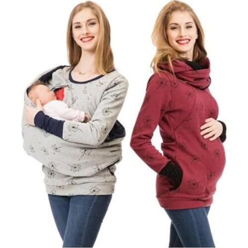 Winter Autumn Maternity Nursing Hoodie Sweatshirt Pregnancy Clothes Pregnant Women Breastfeeding Sweater Shirts T Shirt Top 2021