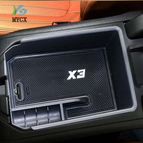 1pcs Center Armrest Storage Box For BMW X3 G01 2018 Console Tray Organizer Black