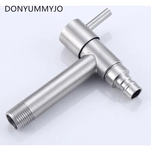 1pc 304 Stainless Steel Lengthen Bibcock Decorative Outdoor Faucet Garden Bibcock Tap Bathroom Washing Machine /mop Faucet