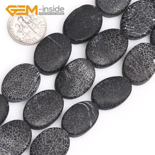 15x20mm 10x14mm Matte Frosted Oval Shape Natural Black Agates Stone Beads for Jewelry Making DIY Strand 15" GEM-inside Wholesale