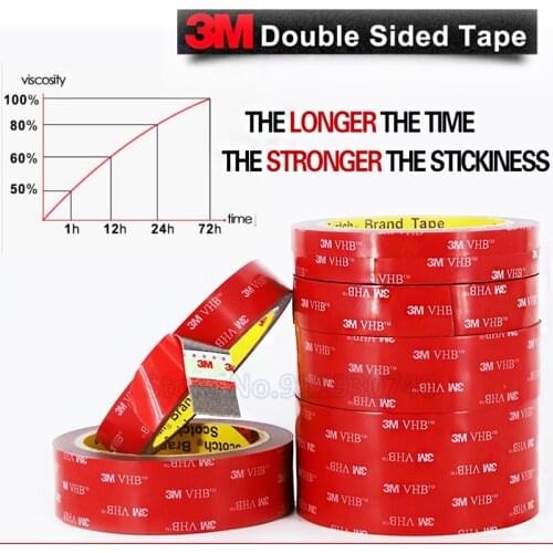 3M VHB 5608 Acrylic adhesive Double-sided Foam Tape Strong Waterproof Reuse Home Car Office Decor Auto emblems Logo holder 0.8mm