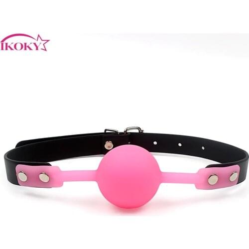 4 Colors Adult Games Restraints Sex Toys for Couples Silicone Ball PU Leather Band Mouth Gag Oral Fixation BDSM Bondage