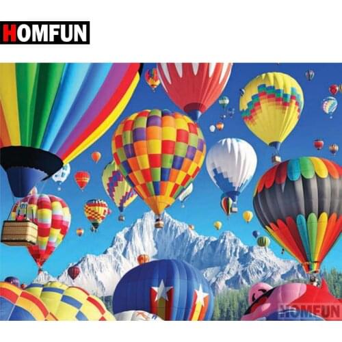 HOMFUN Full Square/Round Drill 5D DIY Diamond Painting "hot air balloon" 3D Diamond Embroidery Cross Stitch Home Decor A18716