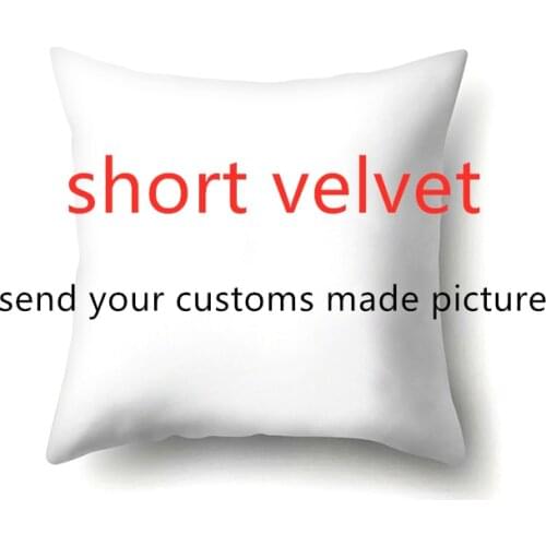 Velvet Short Plush Customs Made Pillow Covers Cushion Cover Case 40cm 45x45cm 50cm 30x50cm Single Double Side Print Customized
