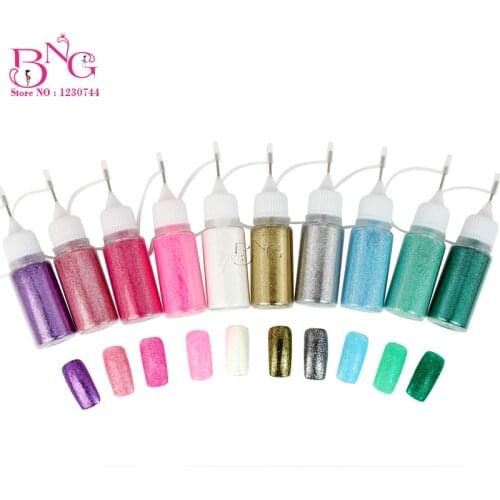 10g bottle Gold Silver Shiny Nail Glitter Powder Flakes Dust Sparkly Chrome Shining Pigment Polish Manicure Nail Art Decorations