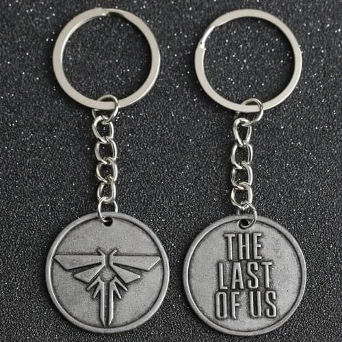 The Last Of Us 2 Keychain Firefly Logo Letter Dogtag Joel Ellie Vintage Retro Antique Pewter Keyring Key Chain Ring Wholesale