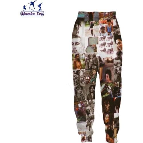 Mamba Top Bob Marley Pants Men Autumn Cosplay 3D Print Reggae Godfather Women Trousers Music Singer Hippie Punk Cargo Sweatpants