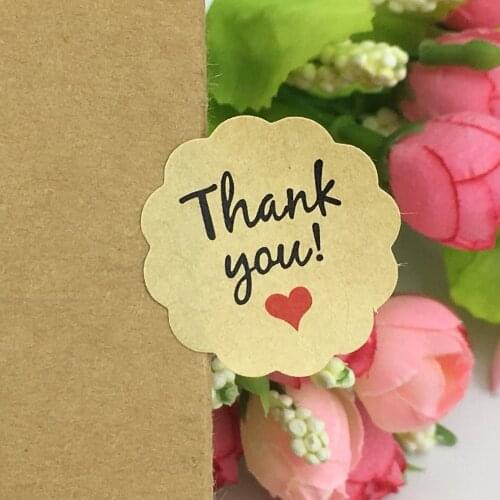 2400pcs Diameter 3cm Flower-shaped Paper Sticker Labels Thank you Self-Adhesive Stickers Love gift Labels For Jewelry/Box/Bake