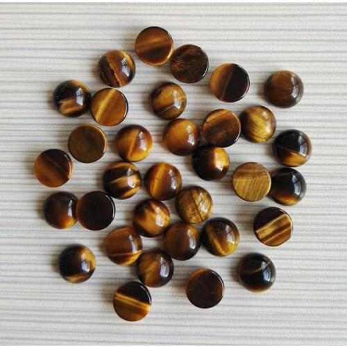 Natural Stone Beads 10MM Tiger Eye round cabochon necklace stones bead Fashion jewelry 50Pcs/lot Wholesale ring Accessories