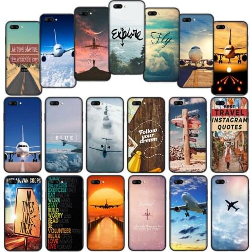 Airplane Travel Plans Adventure Soft Cover Case for Huawei Mate 30 20 Lite Y6 Y7 Pro P Smart Z Plus
