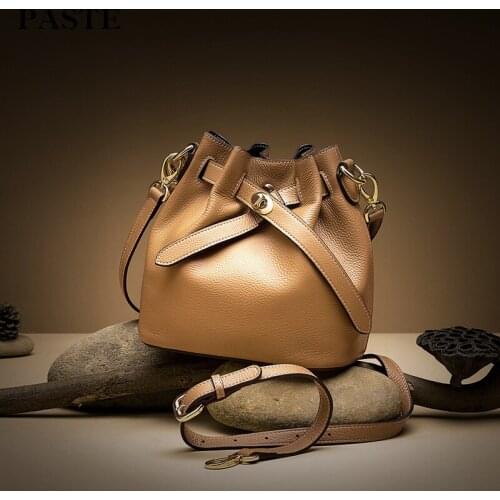 Quenya woman handbags genuine leather bag female Bucket shoulder crossbody bags high quality leather totes women messenger bag