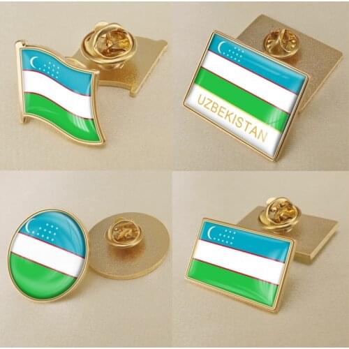 Coat of Arms of Uzbekistan/Uzbek Flag National Emblem Brooch/Badges/Lapel Pins