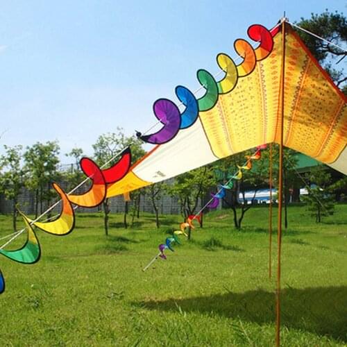 Hot Selling Colorful Camping Tent Foldable Nylon Rainbow Spiral Wind Spinner Tent Garden Home outdoor Decorations