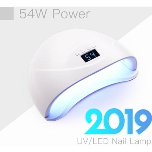 54W LED UV Nail Lamp, Gel Nail Polish Curing Lamp Gel UV Light with Auto Sensor Professional Nail Art Tools