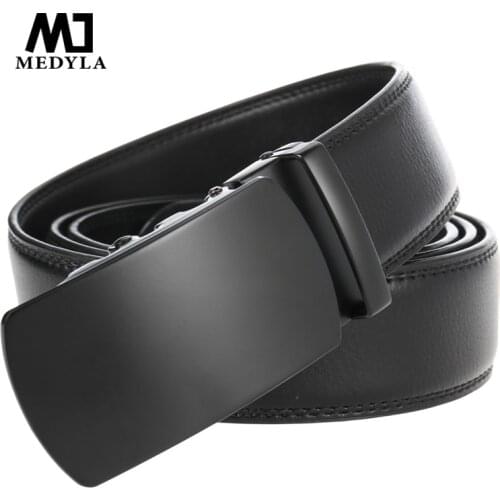 Cow Genuine Leather Mens Belt Cowskin Strap for Male Automatic Buckle Belts for Men Alloy Buckle Belts LY1064b