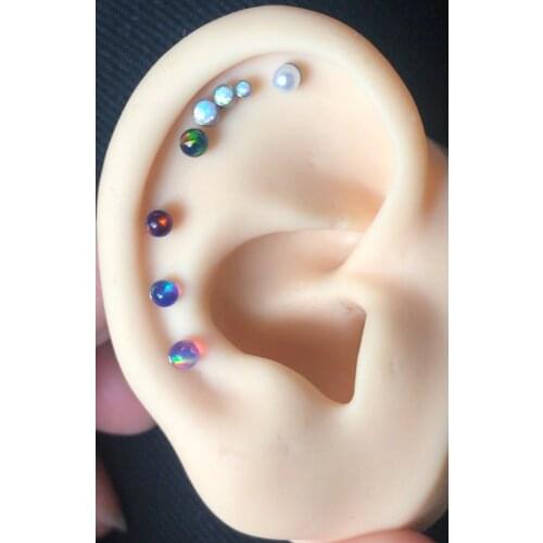 Stainless steel 16gauge Paw Zircon labret ring tragus helix conch cartilage daith piercing earring body jewelry