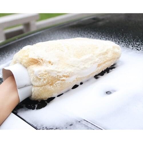 2pcs Car Wash Glove Thickened Cleaning Mitten Household Gloves Double-sided Plush Imitation Wool Wiping Tools For Auto Supplies